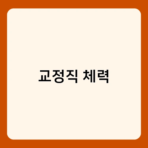 교정직 체력 1