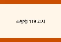 소방청 119 고시 썸네일