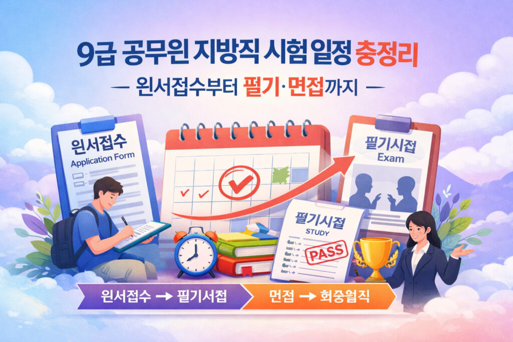 9급 공무원 지방직 시험 일정